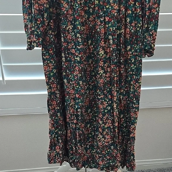 J. Crew Green Pleated Bishop Sleeve Sundress - Picture 6 of 6